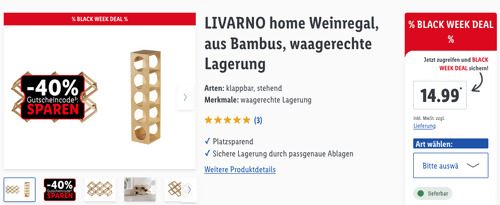 LIVARNO home Weinregal Stehend aus Bambus, ca. L 13,5 x B 12 x H 53 cm LIVARNO home Weinregal Stehend aus Bambus, ca. L 13,5 x B 12 x H 53 cm