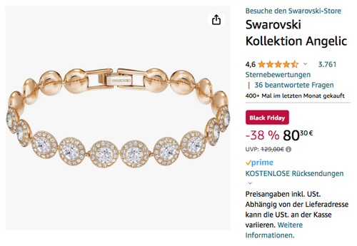 Swarovski 5240513 Angelic Damenarmband in Roségold, 16,5 cm Swarovski 5240513 Angelic Damenarmband in Roségold, 16,5 cm