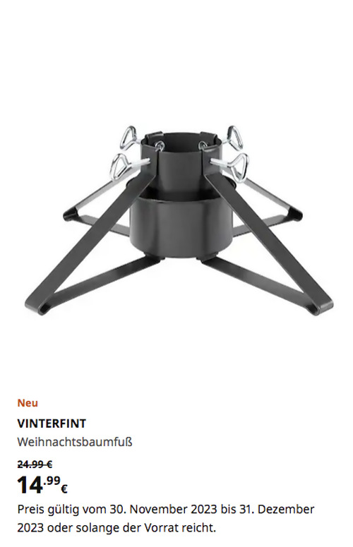 IKEA Köln-Godorf - VINTERFINT Weihnachtsbaumfuß, Metall dunkelgrau IKEA Köln-Godorf - VINTERFINT Weihnachtsbaumfuß, Metall dunkelgrau