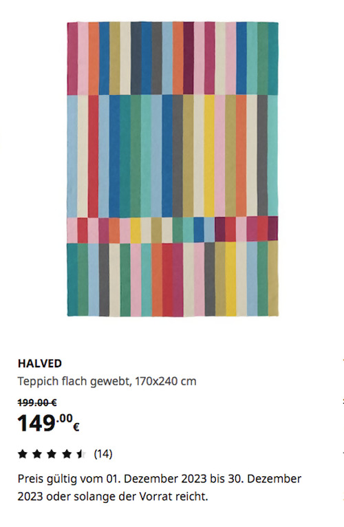 IKEA Kamen - HALVED Teppich flach gewebt, Handarbeit bunt, 170x240 cm IKEA Kamen - HALVED Teppich flach gewebt, Handarbeit bunt, 170x240 cm