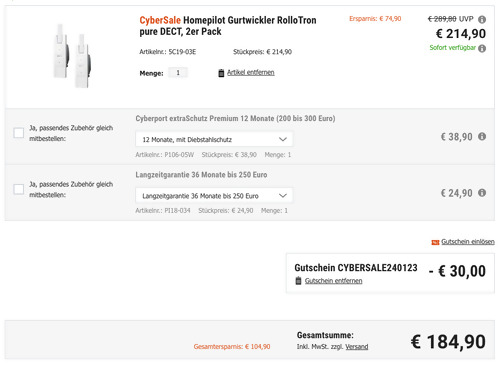 Homepilot RolloTron pure DECT Smarter Gurtwickler 2er Pack - jetzt 14% billiger Homepilot RolloTron pure DECT Smarter Gurtwickler 2er Pack - jetzt 14% billiger