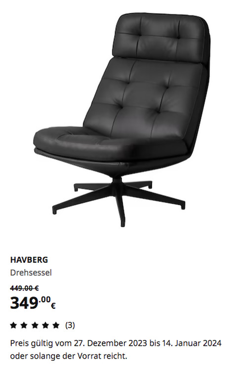 IKEA Chemnitz - HAVBERG Drehsessel, Grann/Bomstad schwarz - jetzt 22% billiger IKEA Chemnitz - HAVBERG Drehsessel, Grann/Bomstad schwarz - jetzt 22% billiger