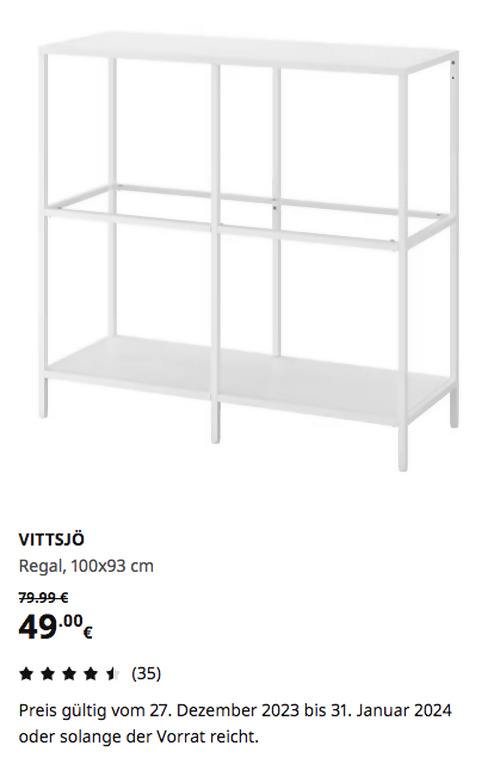 IKEA Düsseldorf - VITTSJÖ Regal, weiß/Glas, 100x93 cm - jetzt 39% billiger IKEA Düsseldorf - VITTSJÖ Regal, weiß/Glas, 100x93 cm - jetzt 39% billiger