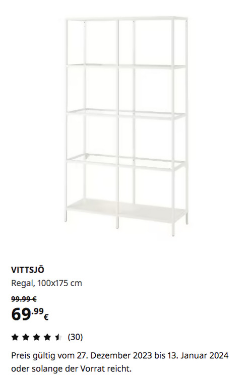 IKEA Erfurt - VITTSJÖ Regal, weiß/Glas, 100x175 cm - jetzt 30% billiger IKEA Erfurt - VITTSJÖ Regal, weiß/Glas, 100x175 cm - jetzt 30% billiger
