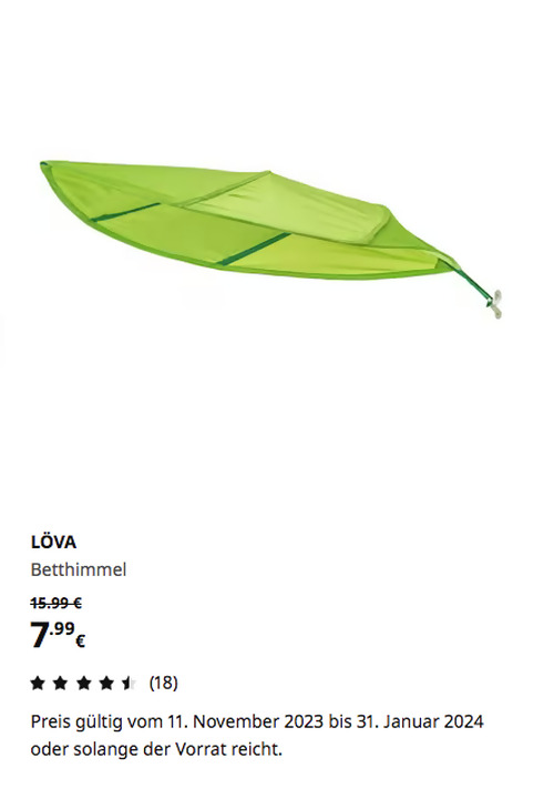 IKEA Hamburg-Altona - LÖVA Betthimmel, grün - jetzt 50% billiger