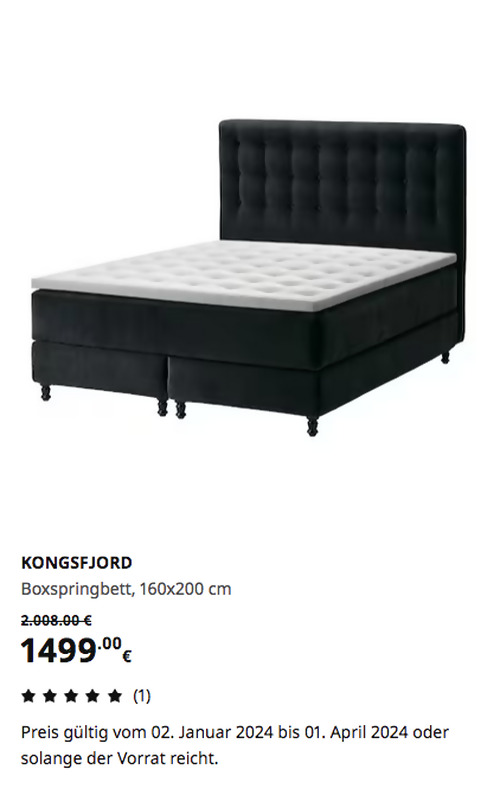 IKEA Kiel - KONGSFJORD Boxspringbett, Vågstranda fest/Tustna Djuparp dunkelgrau, 160x200 cm - jetzt 25% billiger IKEA Kiel - KONGSFJORD Boxspringbett, Vågstranda fest/Tustna Djuparp dunkelgrau, 160x200 cm - jetzt 25% billiger