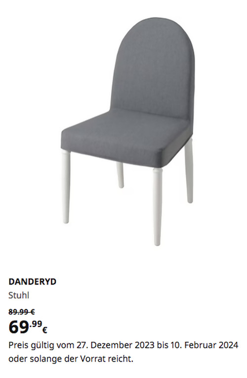 IKEA Magdeburg - DANDERYD Stuhl, weiß/Vissle grau - jetzt 22% billiger