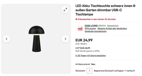 Reality Leuchten R52176102 Lennon LED Akku-Tischleuchte in Schwarz, USB-C - jetzt 17% billiger Reality Leuchten R52176102 Lennon LED Akku-Tischleuchte in Schwarz, USB-C - jetzt 17% billiger