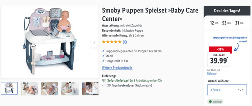 Smoby Puppen Spielset »Baby Care Center« inklusive Puppe - jetzt 15% billiger
