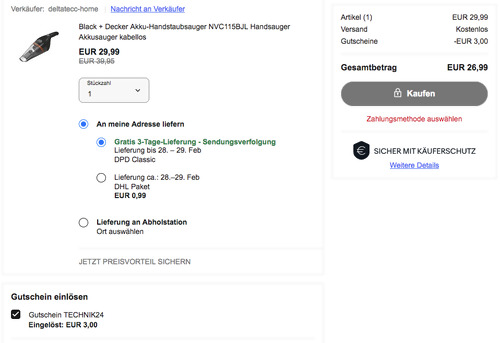 Black + Decker Akku-Handstaubsauger NVC115BJL in Schwarz - jetzt 10% billiger