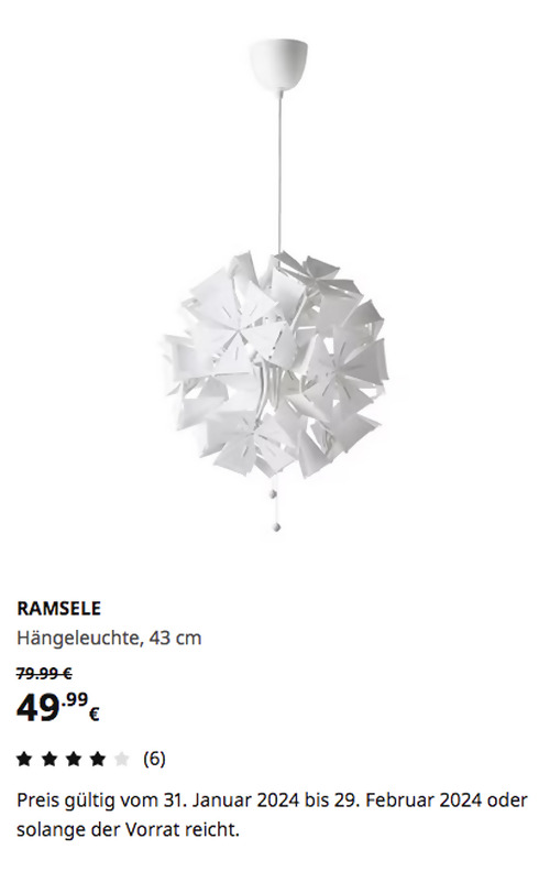 IKEA Hamburg-Moorfleet - RAMSELE Hängeleuchte, geometrisch/weiß, 43 cm - jetzt 38% billiger IKEA Hamburg-Moorfleet - RAMSELE Hängeleuchte, geometrisch/weiß, 43 cm - jetzt 38% billiger