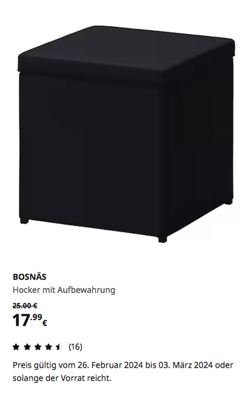 IKEA Magdeburg - BOSNÄS Hocker mit Aufbewahrung, Ransta schwarz - jetzt 28% billiger IKEA Magdeburg - BOSNÄS Hocker mit Aufbewahrung, Ransta schwarz - jetzt 28% billiger