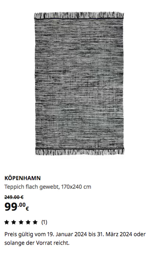 IKEA Düsseldorf - KÖPENHAMN Teppich flach gewebt, Handarbeit dunkelgrau, 170x240 cm - jetzt 60% billiger IKEA Düsseldorf - KÖPENHAMN Teppich flach gewebt, Handarbeit dunkelgrau, 170x240 cm - jetzt 60% billiger