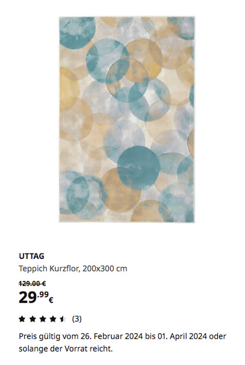 IKEA Ludwigsburg - UTTAG Teppich Kurzflor, Kreise/hellbeige, 200x300 cm - jetzt 77% billiger IKEA Ludwigsburg - UTTAG Teppich Kurzflor, Kreise/hellbeige, 200x300 cm - jetzt 77% billiger