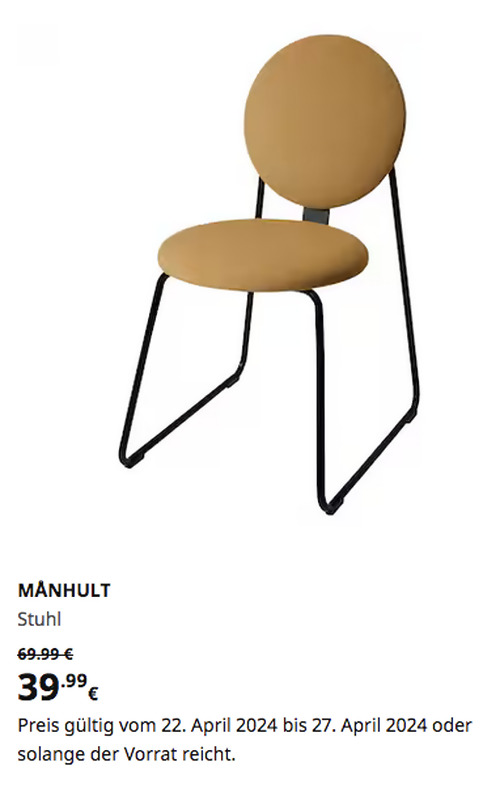 IKEA Duisburg - MÅNHULT Stuhl, schwarz/Hakebo ocker - jetzt 43% billiger