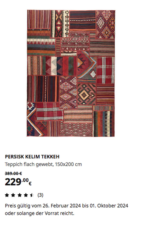 IKEA Ludwigsburg - PERSISK KELIM TEKKEH Teppich flach gewebt, 150x200 cm - jetzt 41% billiger IKEA Ludwigsburg - PERSISK KELIM TEKKEH Teppich flach gewebt, 150x200 cm - jetzt 41% billiger