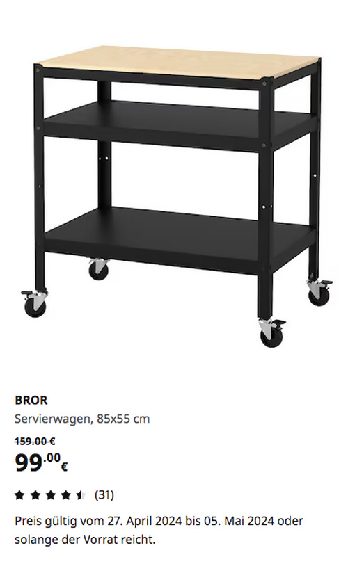 IKEA Sindelfingen - BROR Servierwagen, schwarz/Kiefersperrholz, 85x55 cm IKEA Sindelfingen - BROR Servierwagen, schwarz/Kiefersperrholz, 85x55 cm
