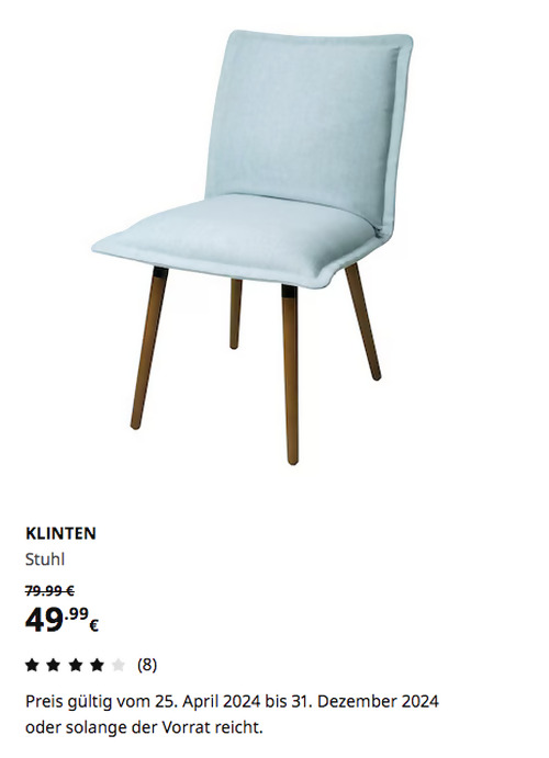 IKEA Frankfurt - KLINTEN Stuhl, braun/Kilanda blassblau - jetzt 38% billiger