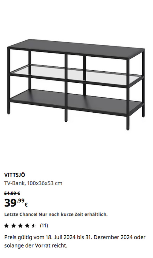 IKEA Wetzlar - VITTSJÖ TV-Bank, schwarzbraun/Glas, 100x36x53 cm - jetzt 27% billiger IKEA Wetzlar - VITTSJÖ TV-Bank, schwarzbraun/Glas, 100x36x53 cm - jetzt 27% billiger