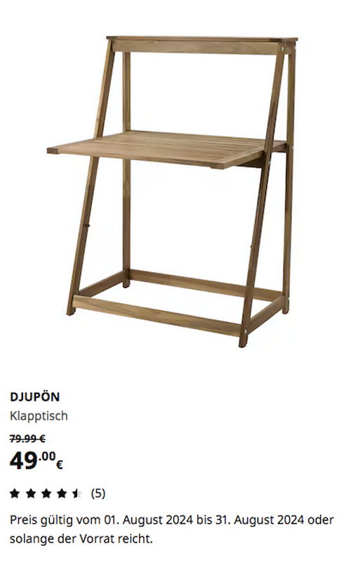 IKEA Freiburg - DJUPÖN Klapptisch, braun - jetzt 39% billiger