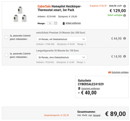 Homepilot Heizkörper-Thermostat smart 3er Pack Homepilot Heizkörper-Thermostat smart 3er Pack