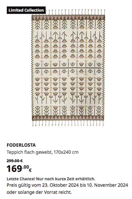 IKEA Chemnitz - FODERLOSTA Teppich flach gewebt, naturfarben/Handarbeit, 170x240 cm IKEA Chemnitz - FODERLOSTA Teppich flach gewebt, naturfarben/Handarbeit, 170x240 cm