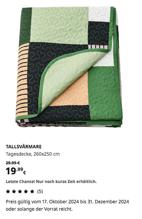 IKEA Hamburg-Altona - TALLSVÄRMARE Tagesdecke, bunt, 260x250 cm IKEA Hamburg-Altona - TALLSVÄRMARE Tagesdecke, bunt, 260x250 cm
