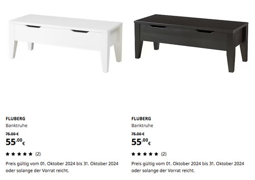 IKEA Kamen - FLUBERG Banktruhe, weiß oder schwarzbraun IKEA Kamen - FLUBERG Banktruhe, weiß oder schwarzbraun