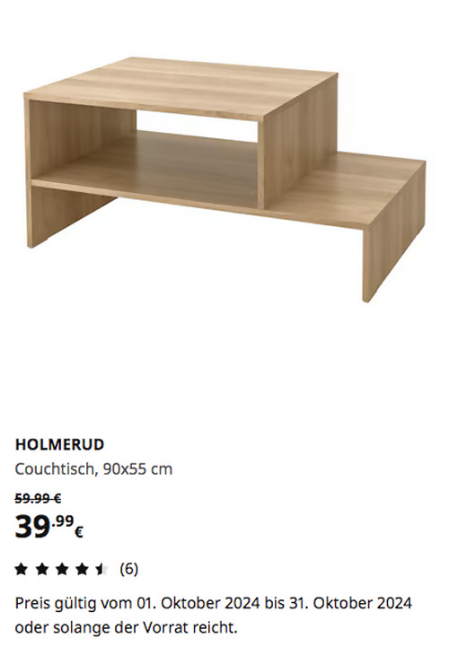 IKEA Kamen - HOLMERUD Couchtisch, Eichenachbildung, 90x55 cm IKEA Kamen - HOLMERUD Couchtisch, Eichenachbildung, 90x55 cm