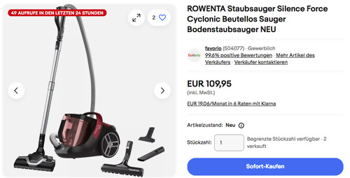 Rowenta RO7253EA Silence Force Staubsauger (550 W, Beutellos) Rowenta RO7253EA Silence Force Staubsauger (550 W, Beutellos)