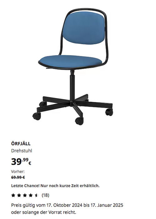 IKEA Magdeburg - ÖRFJÄLL Drehstuhl, schwarz/Vissle blau IKEA Magdeburg - ÖRFJÄLL Drehstuhl, schwarz/Vissle blau