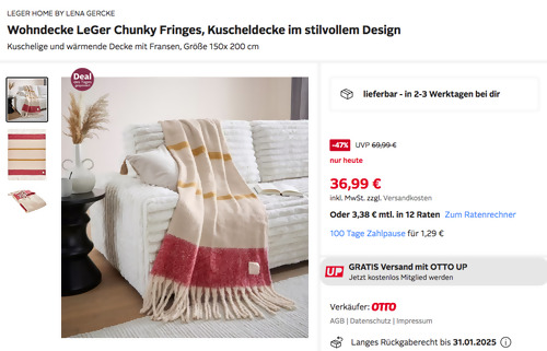 LEGER HOME BY LENA GERCKE 150x 200 cm Wohndecke LeGer Chunky Fringes LEGER HOME BY LENA GERCKE 150x 200 cm Wohndecke LeGer Chunky Fringes