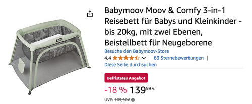 Babymoov Moov & Comfy 3-in-1 Reisebett für Babys und Kleinkinder Babymoov Moov & Comfy 3-in-1 Reisebett für Babys und Kleinkinder