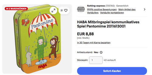 HABA 2011613001 Mitbringspiel "Pantomime" HABA 2011613001 Mitbringspiel "Pantomime"