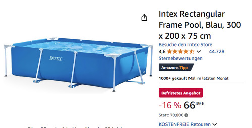 Intex 28272NP 300 x 200 x 75 cm Frame Pool Intex 28272NP 300 x 200 x 75 cm Frame Pool