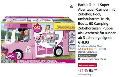 Mattel Barbie 3-in-1 Super Abenteuer-Camper (GHL93) Mattel Barbie 3-in-1 Super Abenteuer-Camper (GHL93)