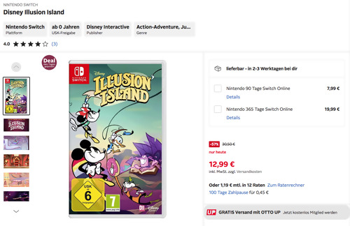 NINTENDO SWITCH Disney Illusion Island Videospiel NINTENDO SWITCH Disney Illusion Island Videospiel