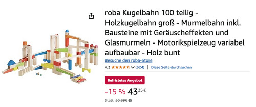 roba 69643 100-tlg. Holzkugelbahn roba 69643 100-tlg. Holzkugelbahn