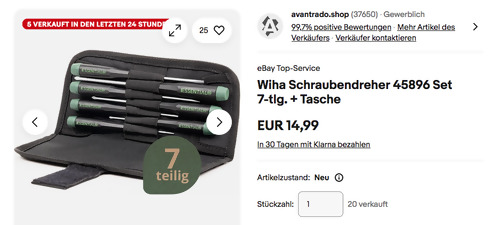 Wiha 45896 7-tlg. Präzisionsschraubendreher Set Wiha 45896 7-tlg. Präzisionsschraubendreher Set