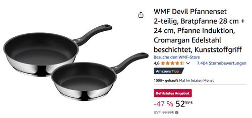 WMF 28 cm + 24 cm Devil Pfannenset WMF 28 cm + 24 cm Devil Pfannenset