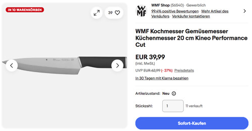 WMF Kochmesser 20 cm Kineo Performance Cut WMF Kochmesser 20 cm Kineo Performance Cut