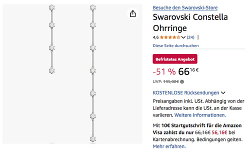 Swarowski 5641681 Constella Ohrringe Swarowski 5641681 Constella Ohrringe