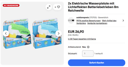 2X Elektrische Wasserpistole mit Lichteffekten, bis zu 8 Meter Reichweite 2X Elektrische Wasserpistole mit Lichteffekten, bis zu 8 Meter Reichweite