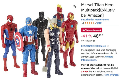 Hasbro F28615S1 6-tlg. Marvel Titan Hero Multipack Hasbro F28615S1 6-tlg. Marvel Titan Hero Multipack