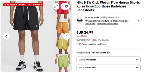 Nike NSW Club Woven Flow Herren Shorts, versch. Farben und Größen Nike NSW Club Woven Flow Herren Shorts, versch. Farben und Größen