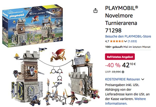 Playmobil 71298 Novelmore vs. Burnham Raiders - Turnierarena Playmobil 71298 Novelmore vs. Burnham Raiders - Turnierarena