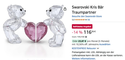 Swarovski Kris Bär Traumpartner Figurine Swarovski Kris Bär Traumpartner Figurine