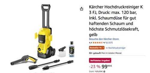 Kärcher Hochdruckreiniger K 3 FJ, max. 120 bar Kärcher Hochdruckreiniger K 3 FJ, max. 120 bar