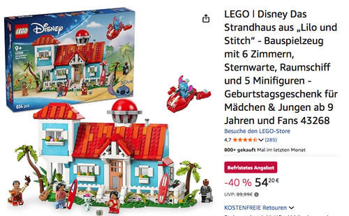 LEGO Disney 43268 Das Strandhaus aus Lilo und Stitch LEGO Disney 43268 Das Strandhaus aus Lilo und Stitch