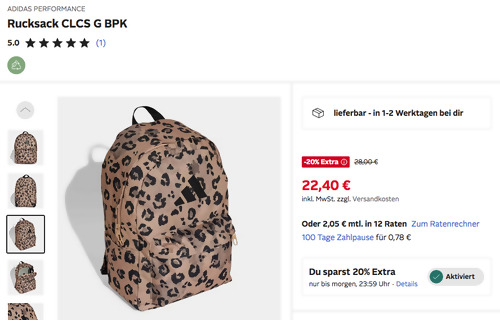 ADIDAS PERFORMANCE Rucksack CLCS G BPK ADIDAS PERFORMANCE Rucksack CLCS G BPK